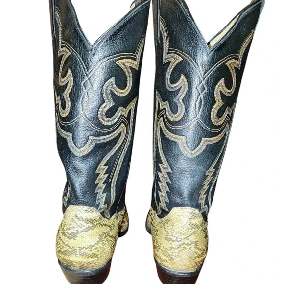 Vintage Panhandle Slim Python Skin Cowboy Boots. EUC! 9.5 D - Picture 4 of 7